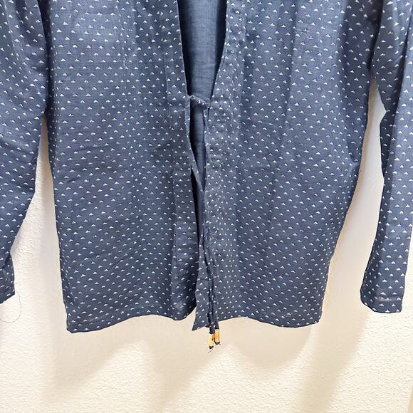 Akashi-Kama Noragi Unisex Jacket in Yama Indigo 100% Cotton Navy size XL - Picture 5 of 9